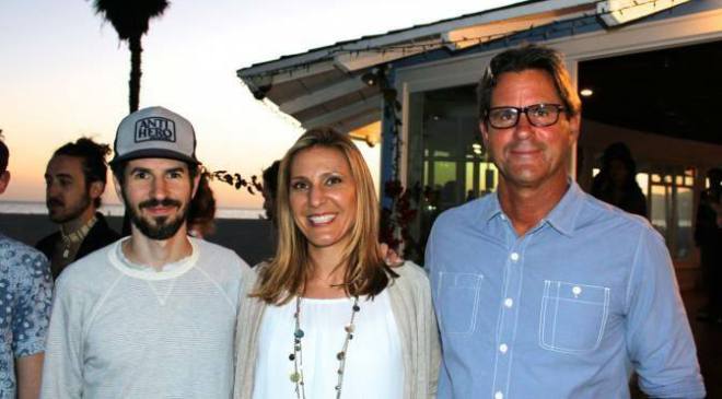 Brad Delson of Linkin Park, Whitney Showler of MFR, and Serge Dedina of WILDCOAST at the MFR Mangrove/Ocean Campaign Launch in Venice Beach.